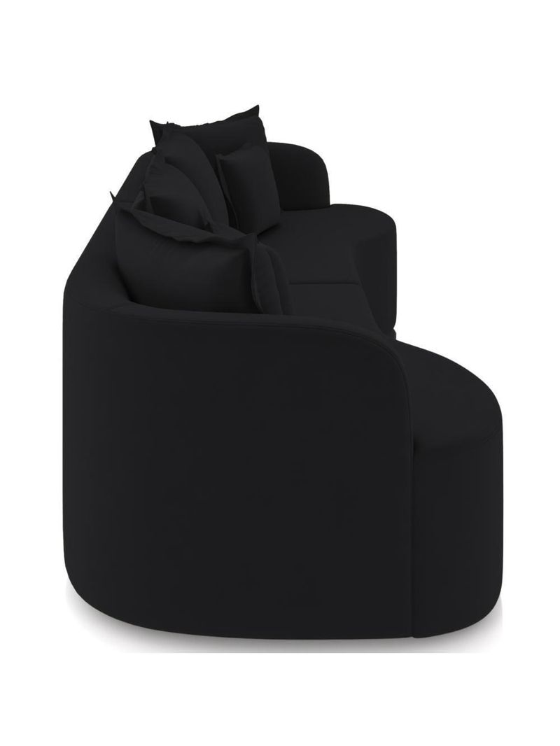 Sofá 4 Lugares Orgânico Sala De Estar Living 270cm Ekos K01 Veludo Preto - Lyam Decor