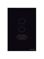 Interruptor Onne Touch Smart Tramontina Preto com 2 Canais e 1 Tomada 2P+T 10 A 250 V