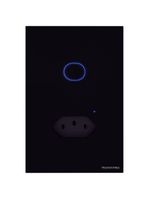 Interruptor Onne Touch Smart Tramontina Preto com 1 Canal e 1 Tomada 2P+T 10 A 250 V