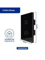 Interruptor Onne Touch Smart Tramontina Preto com 1 Canal e 1 Tomada 2P+T 10 A 250 V