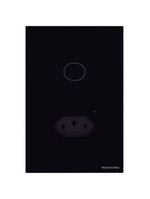 Interruptor Onne Touch Smart Tramontina Preto com 1 Canal e 1 Tomada 2P+T 10 A 250 V