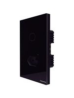 Interruptor Onne Touch Smart Tramontina Preto com 1 Canal e 1 Tomada 2P+T 10 A 250 V