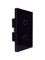 Interruptor Onne Touch Smart Tramontina Preto com 1 Canal e 1 Tomada 2P+T 10 A 250 V