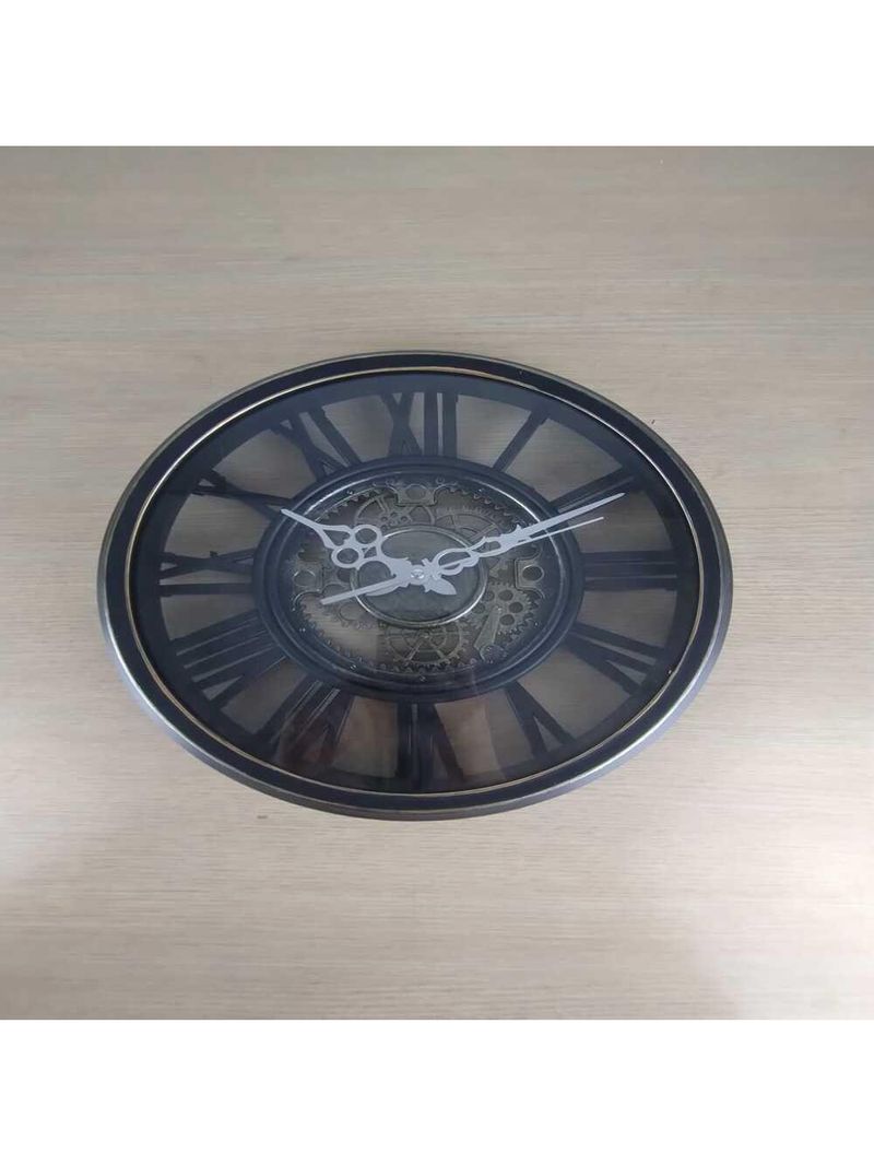 Relógio de Parede Industrial Rústico Estilo Madeira Design Vintage Romanos 30 cm Decorativo