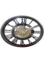 Relógio de Parede Industrial Rústico Estilo Madeira Design Vintage Romanos 30 cm Decorativo