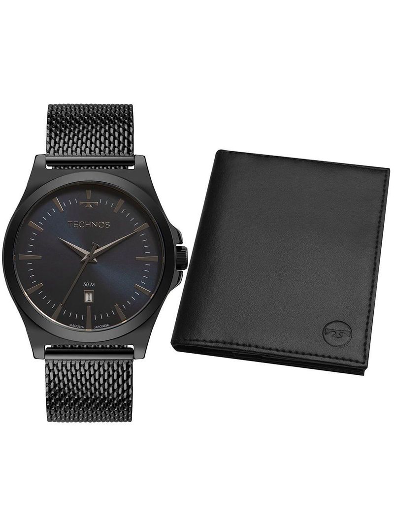 Kit Technos Masculino Steel Grafite - 2115ncds-k1f 2115ncds-k1f