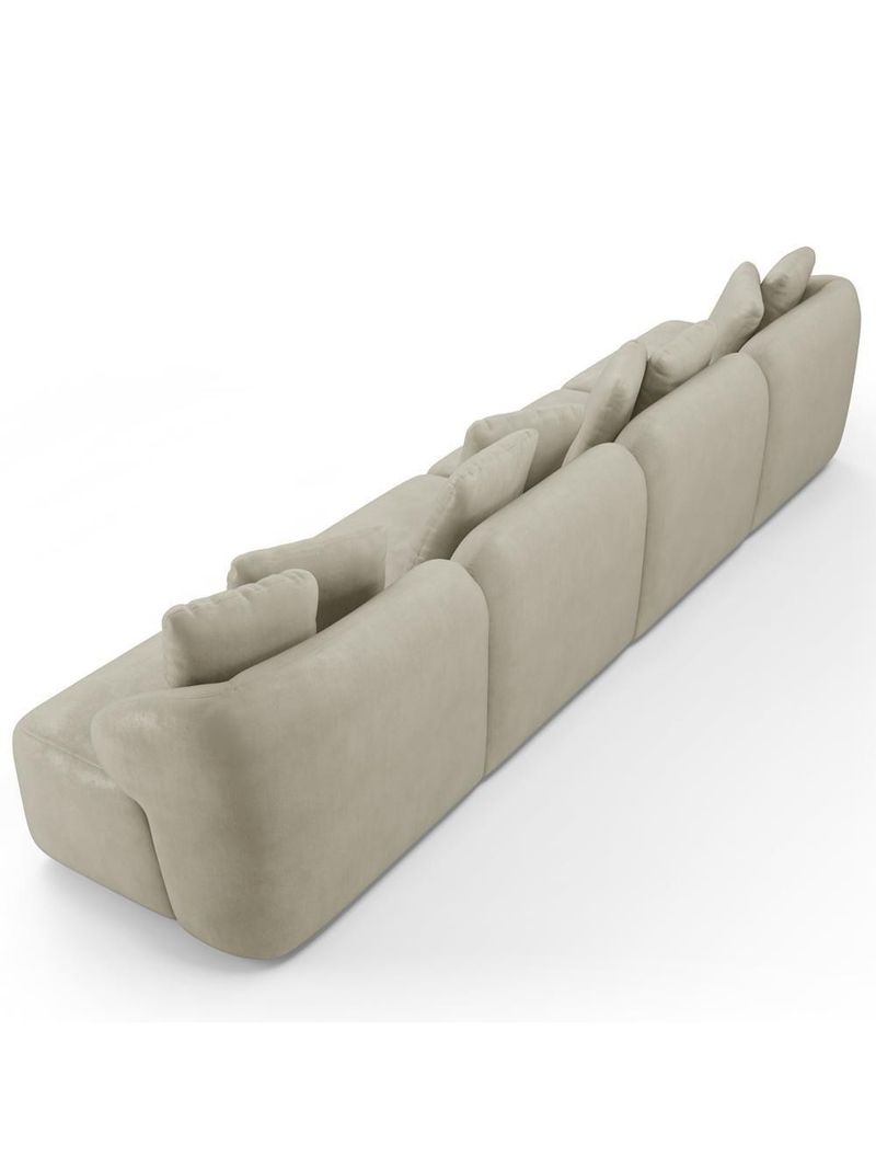 Sofá 5 Lugares Para Sala De Estar Living 394cm Arlo F04 Veludo Bege - Lyam Decor