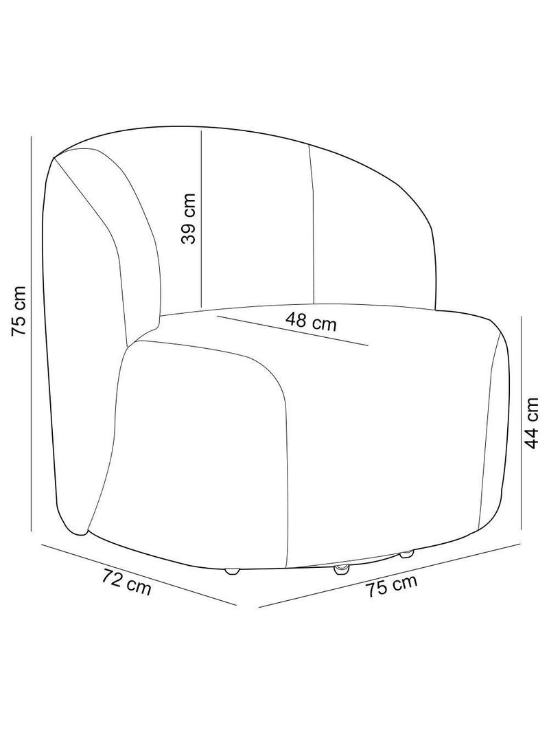 Sofá 2 Lugares 170cm Com Poltrona Giratória Orgânica Heidy F04 Linho Bege - Lyam Decor
