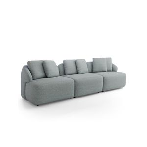 Sofá 3 Lugares Para Sala De Estar Living 234cm Arlo F04 Linho Cinza - Lyam Decor