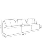 Sofá 3 Lugares Para Sala De Estar Living 234cm Arlo F04 Linho Cinza - Lyam Decor