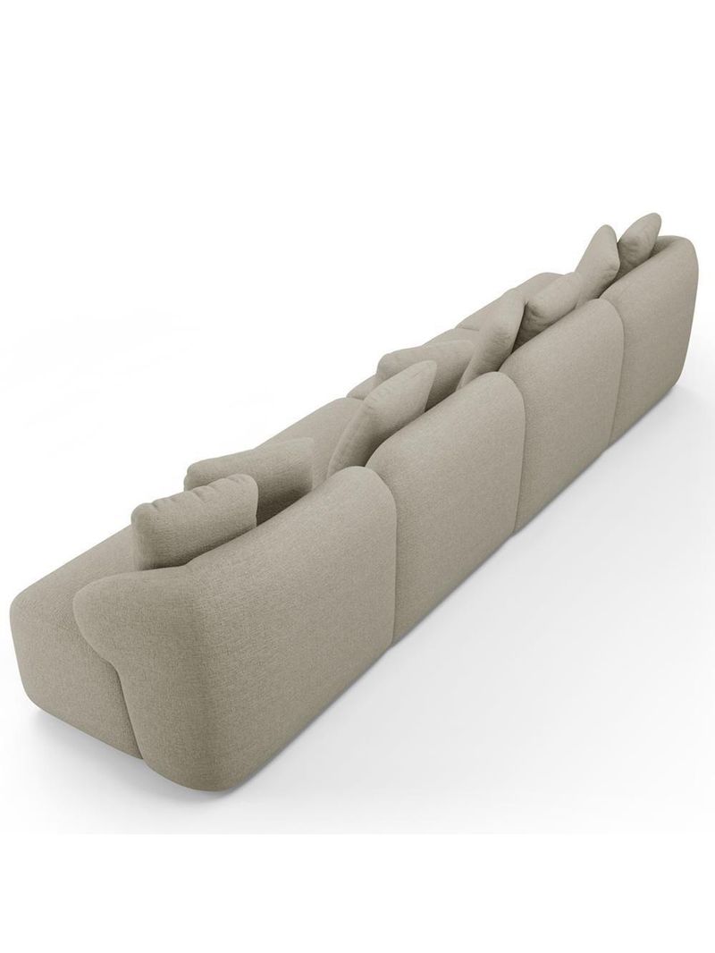 Sofá 5 Lugares Para Sala De Estar Living 394cm Arlo F04 Linho Bege - Lyam Decor