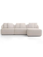 Sofá 4 Lugares Com Chaise Direito Sala Living 294cm Arlo F04 Bouclê Bege - Lyam Decor