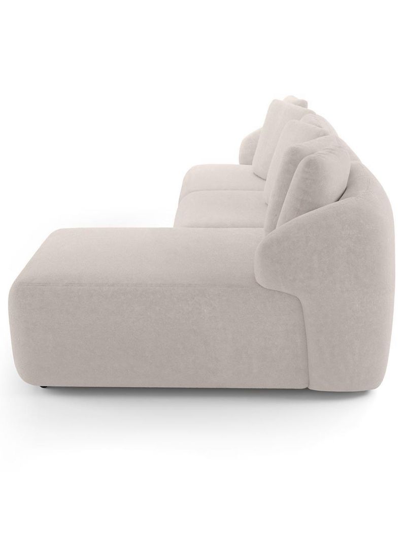 Sofá 4 Lugares Com Chaise Direito Sala Living 294cm Arlo F04 Bouclê Bege - Lyam Decor