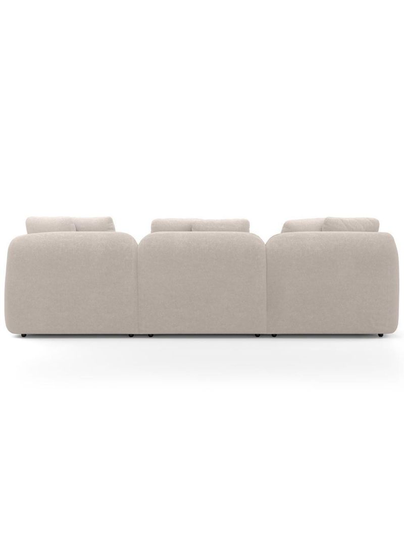 Sofá 4 Lugares Com Chaise Direito Sala Living 294cm Arlo F04 Bouclê Bege - Lyam Decor