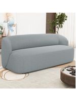 Sofá 2 Lugares Orgânico Para Sala De Estar Living 170cm Heidy F04 Linho Cinza - Lyam Decor