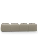 Sofá 5 Lugares Com Chaise Direito Sala Living 334cm Arlo F04 Linho Bege - Lyam Decor