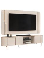 Rack Bancada Com Painel Ariana Off White – Dj Móveis