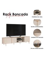 Rack Bancada Com Painel Ariana Off White – Dj Móveis