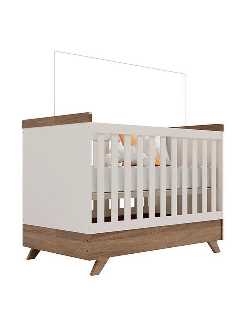 Berço Americano Vitória E Cômoda Infantil Retrô Maya Off White Carvalho – Carolina