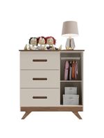 Berço Americano Vitória E Cômoda Infantil Retrô Maya Off White Carvalho – Carolina