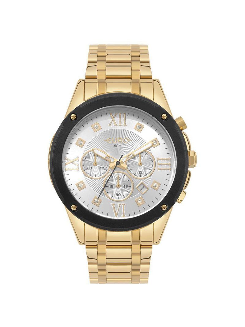 Relógio Euro Feminino Big Case Dourado - Eujs25aj/4d Relógio Euro Feminino Delux Dourado - Eujs25aj/4d