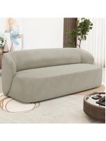 Sofá 2 Lugares Orgânico Para Sala De Estar Living 170cm Heidy F04 Veludo Bege - Lyam Decor