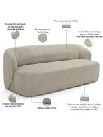 Sofá 2 Lugares Orgânico Para Sala De Estar Living 170cm Heidy F04 Veludo Bege - Lyam Decor