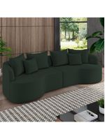 Sofá 3 Lugares Orgânico Sala De Estar Living 230cm Ekos K01 Veludo Verde - Lyam Decor