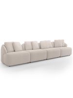 Sofá 4 Lugares Para Sala De Estar Living 314cm Arlo F04 Bouclê Bege - Lyam Decor