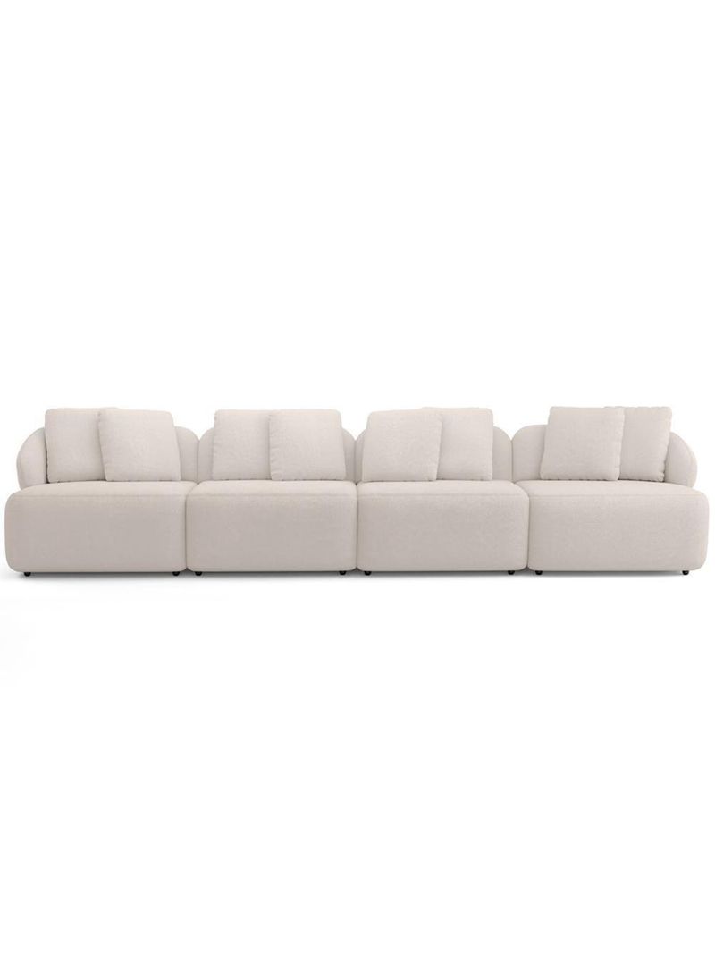 Sofá 4 Lugares Para Sala De Estar Living 314cm Arlo F04 Bouclê Bege - Lyam Decor
