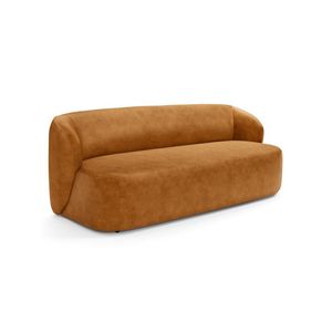 Sofá 2 Lugares Orgânico Para Sala De Estar Living 170cm Heidy F04 Couríssimo Whisky - Lyam Decor