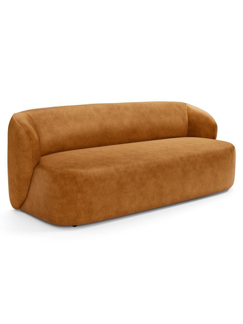 Sofá 2 Lugares Orgânico Para Sala De Estar Living 170cm Heidy F04 Couríssimo Whisky - Lyam Decor