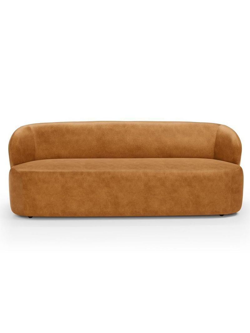 Sofá 2 Lugares Orgânico Para Sala De Estar Living 170cm Heidy F04 Couríssimo Whisky - Lyam Decor