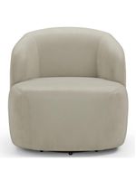 Sofá 3 Lugares 205cm Com Poltrona Giratória Orgânica Heidy F04 Veludo Bege - Lyam Decor