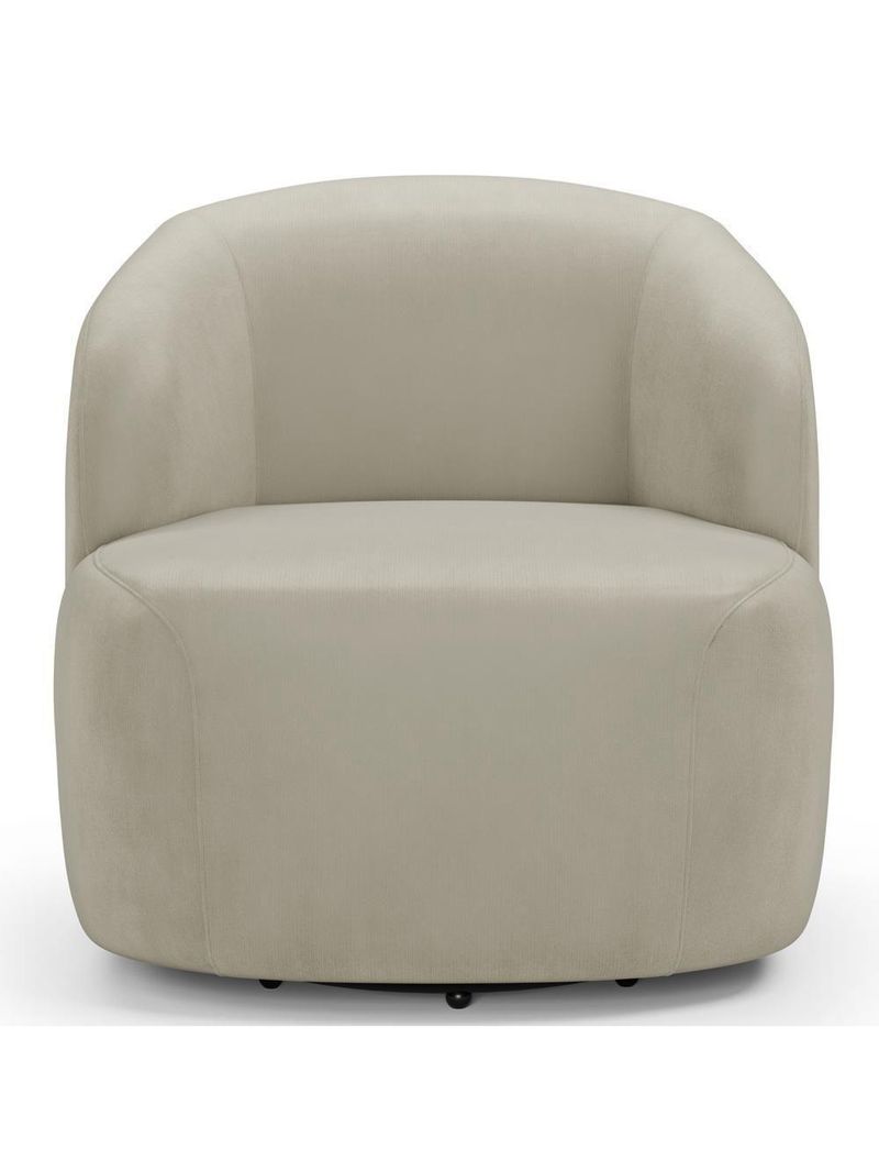 Sofá 3 Lugares 205cm Com Poltrona Giratória Orgânica Heidy F04 Veludo Bege - Lyam Decor