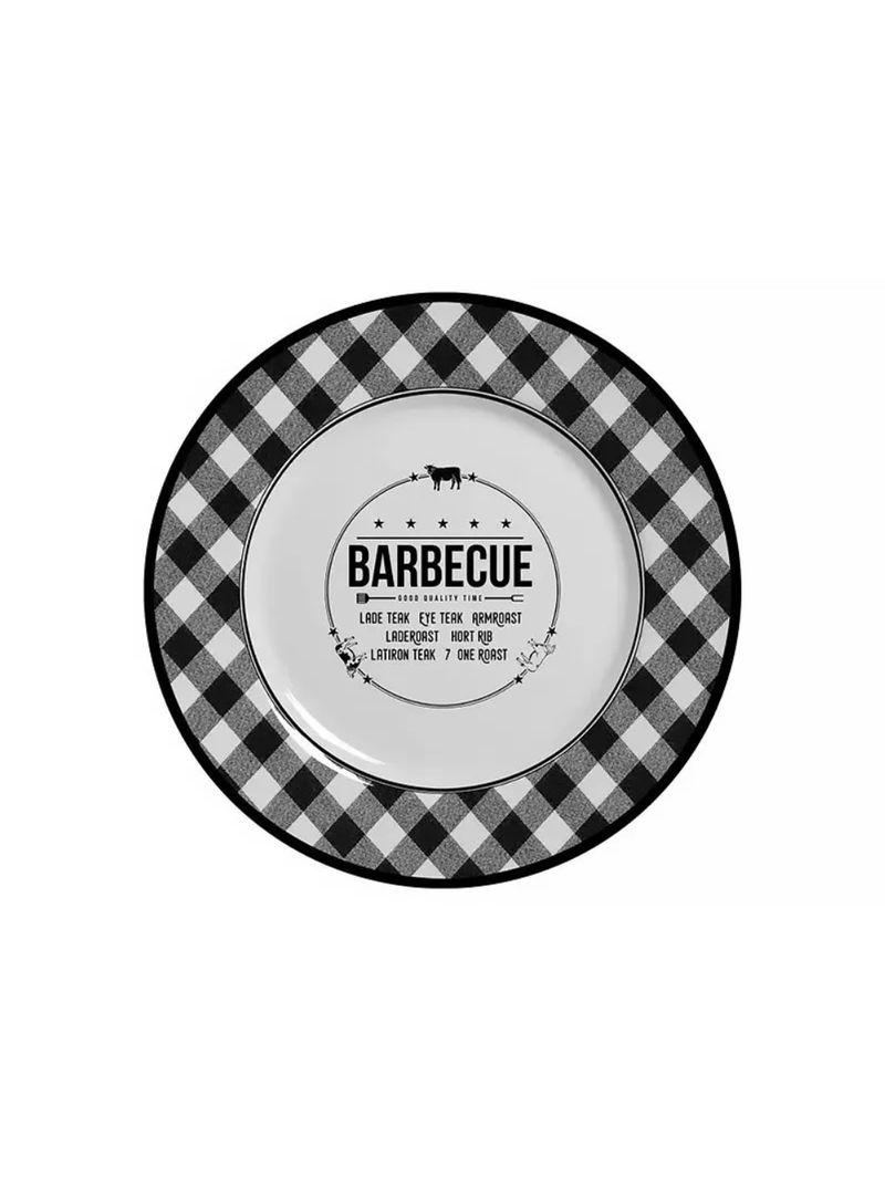Pratos de Sobremesa Barbecue Churrasco 21cm