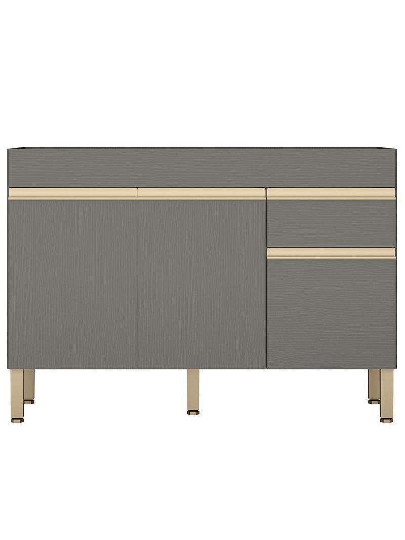 Balcão para Pia 120 cm – 3 Portas e 1 Gaveta – Line KTP Gris