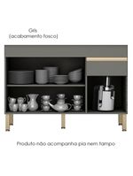 Balcão para Pia 120 cm – 3 Portas e 1 Gaveta – Line KTP Gris