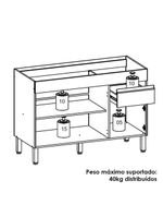 Balcão para Pia 120 cm – 3 Portas e 1 Gaveta – Line KTP Gris