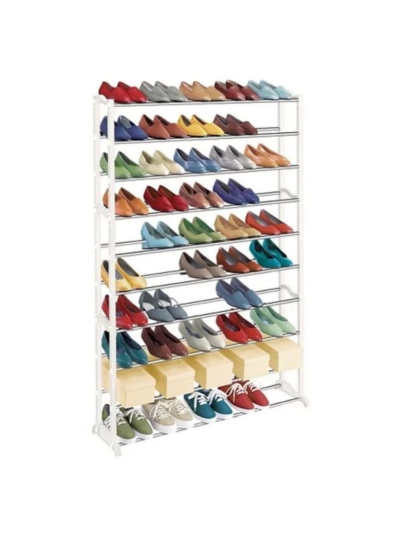 Sapateira 100 Calcados Estante Gigante 50 Pares De Sapatos E Tenis 10 Prateleiras Organizador Andares Em Metal