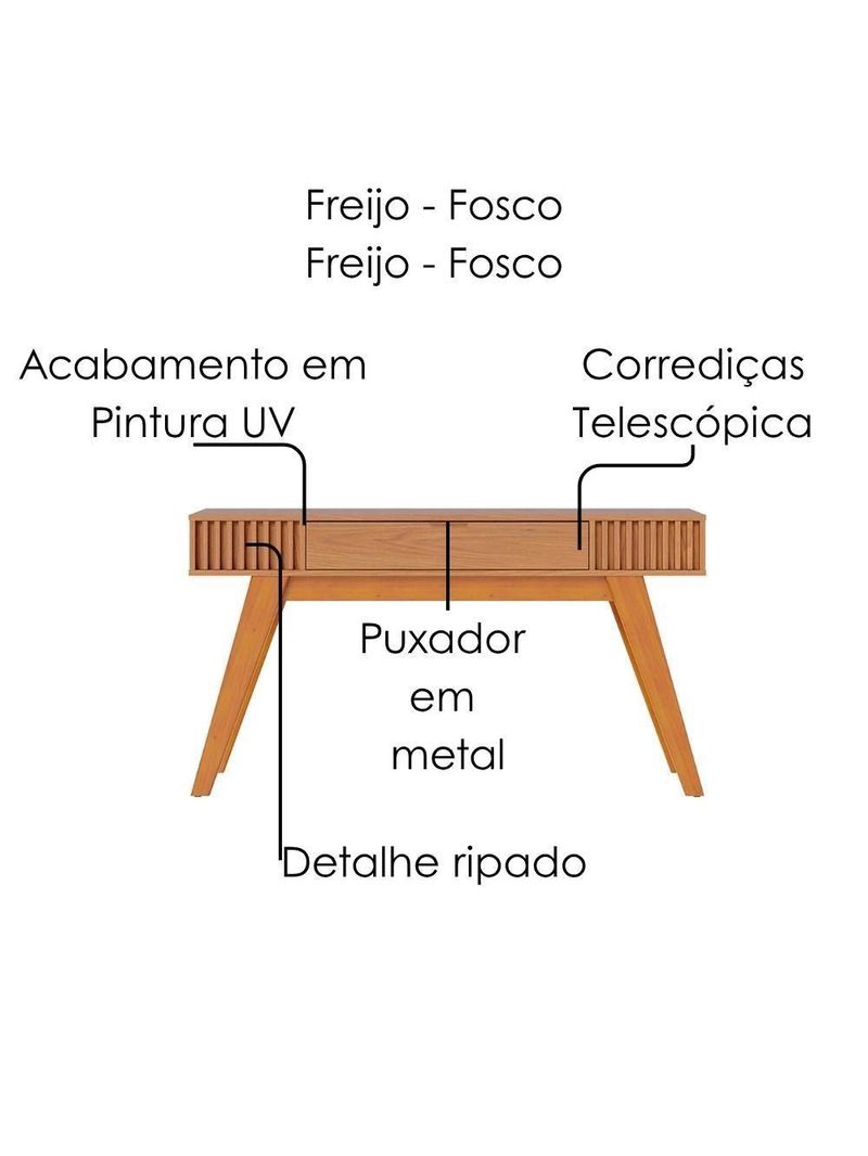 Aparador para Sala 1 Gaveta 136cm Riviera Colibri Freijó
