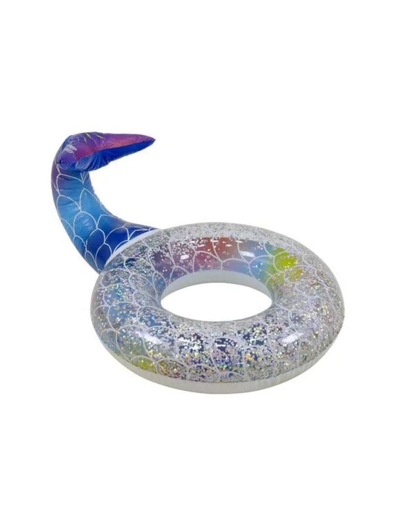 Boia Inflável Cauda de Sereia com Glitter piscina Água mar praia w11355 bel