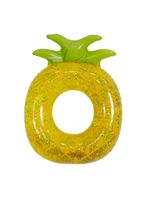 Boia Inflável Circular Abacaxi com Glitter piscina Água mar praia w11342 bel