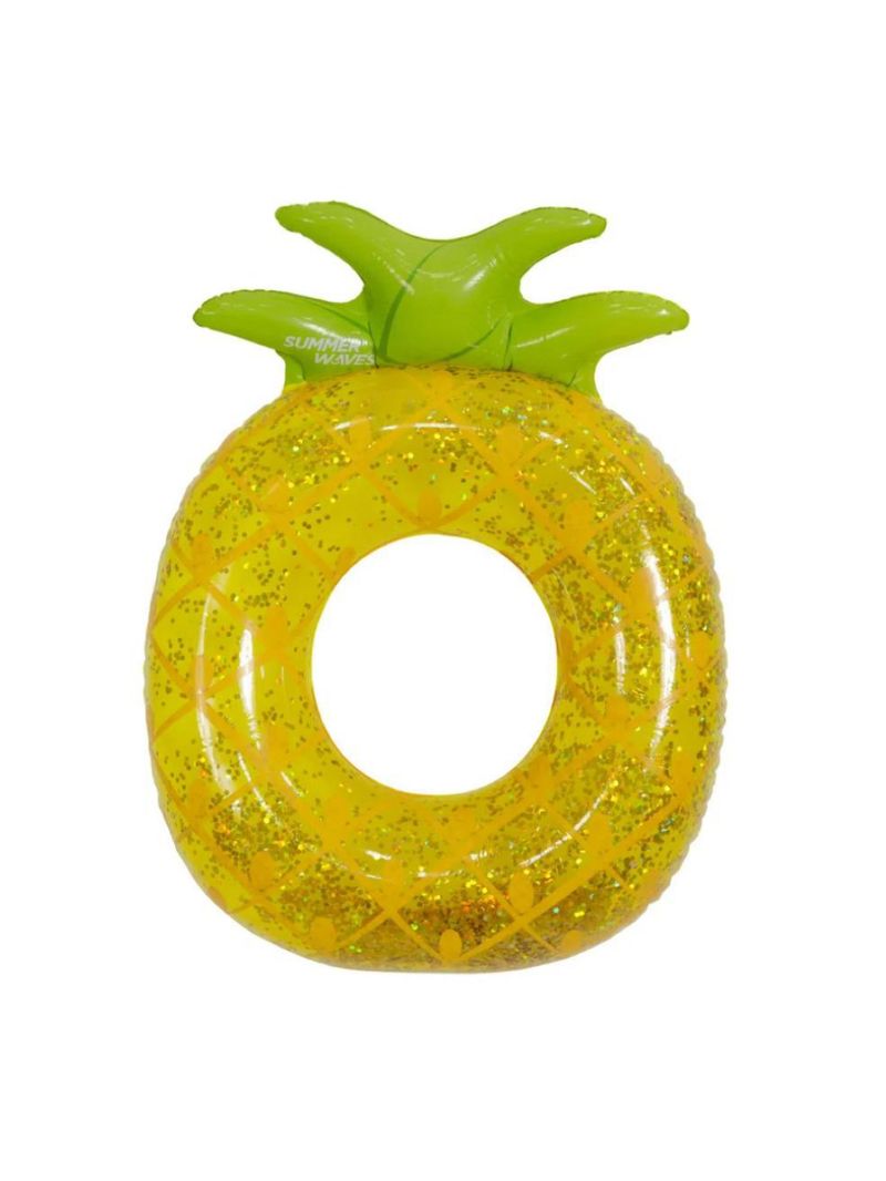 Boia Inflável Circular Abacaxi com Glitter piscina Água mar praia w11342 bel