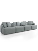 Sofá 4 Lugares Para Sala De Estar Living 314cm Arlo F04 Linho Cinza - Lyam Decor