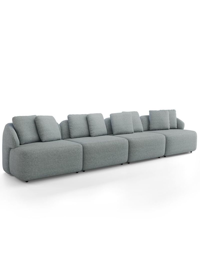 Sofá 4 Lugares Para Sala De Estar Living 314cm Arlo F04 Linho Cinza - Lyam Decor
