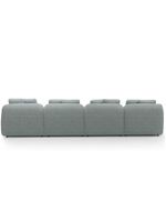 Sofá 4 Lugares Para Sala De Estar Living 314cm Arlo F04 Linho Cinza - Lyam Decor