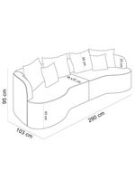 Sofá 4 Lugares Orgânico Sala De Estar Living 290cm Ekos K01 Veludo Preto - Lyam Decor