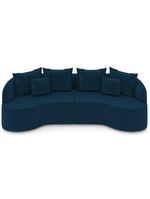 Sofá 3 Lugares Orgânico Sala De Estar Living 250cm Ekos K01 Veludo Azul Marinho - Lyam Decor