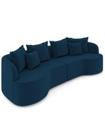 Sofá 3 Lugares Orgânico Sala De Estar Living 250cm Ekos K01 Veludo Azul Marinho - Lyam Decor